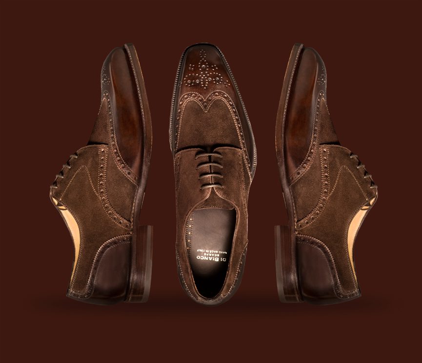 Scarpe di Bianco SB791 Calf Skin Camoscio Testa Di Moro Nero Fondente