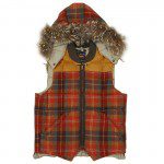 Nigel Cabourn x Eddie Bauer Orange Check Canadian Vest $870.00