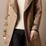 Burberry Men's Leather Detail Trench Coat