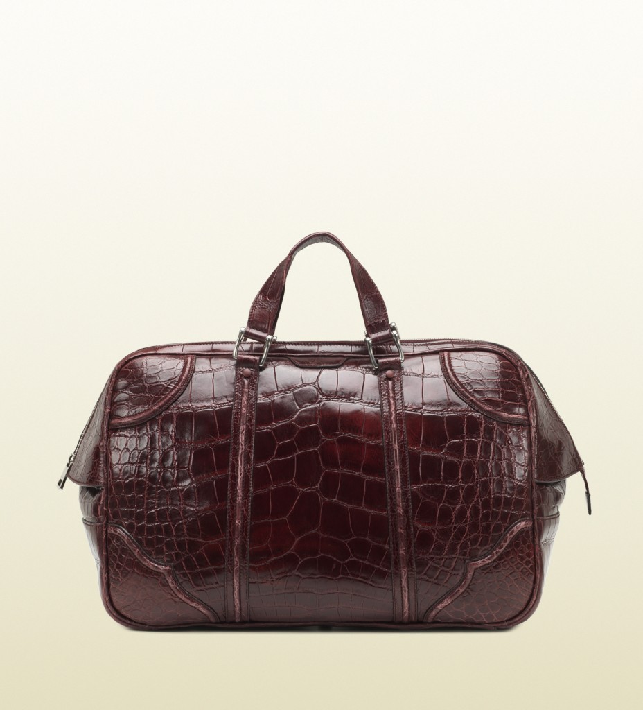 Gucci Helmut Crocodile Carry-On Men's Duffle Bag