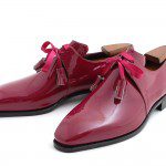 Pierre Corthay Framboise Patent Shoes With Silk Ribbon Laces