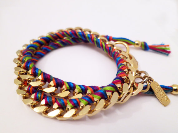 Holbrooke Mini Carnival Double Wrap Gold Friendship Bracelet