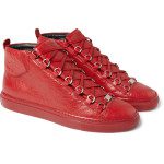 Balenciaga Creased-Leather High Top Sneakers