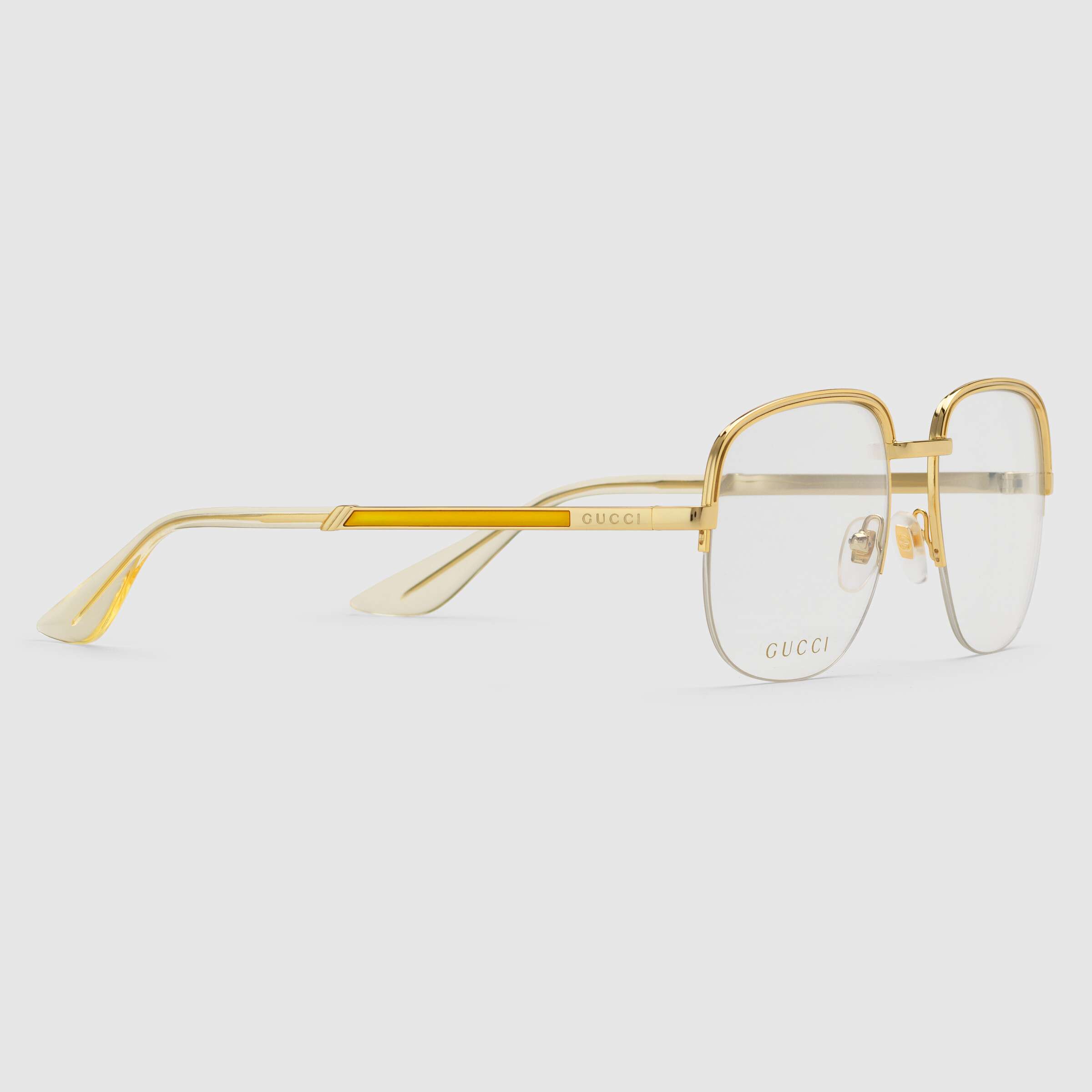 Gucci square clearance frame metal glasses