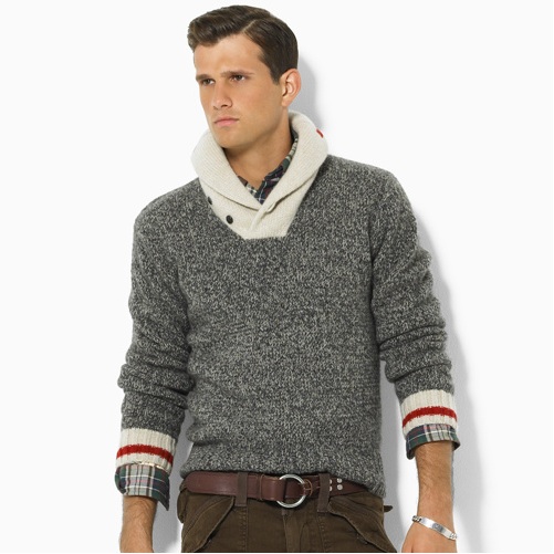 Flawless Crowns - Wool Shawl-Collar Sweater 265.00