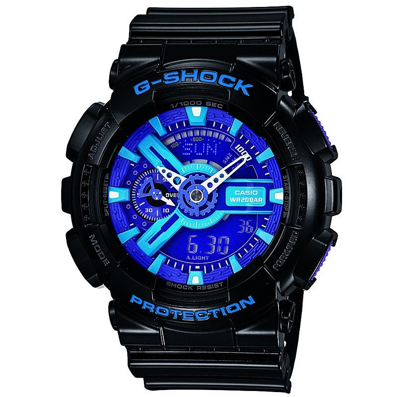 NEW! Casio G-Shock GA110HC-1A XLarge HYPER BLUE Anti-Magnetic Analog ...