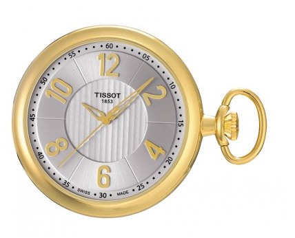 Tissot Brass Silver Mechanical Pocket Watch