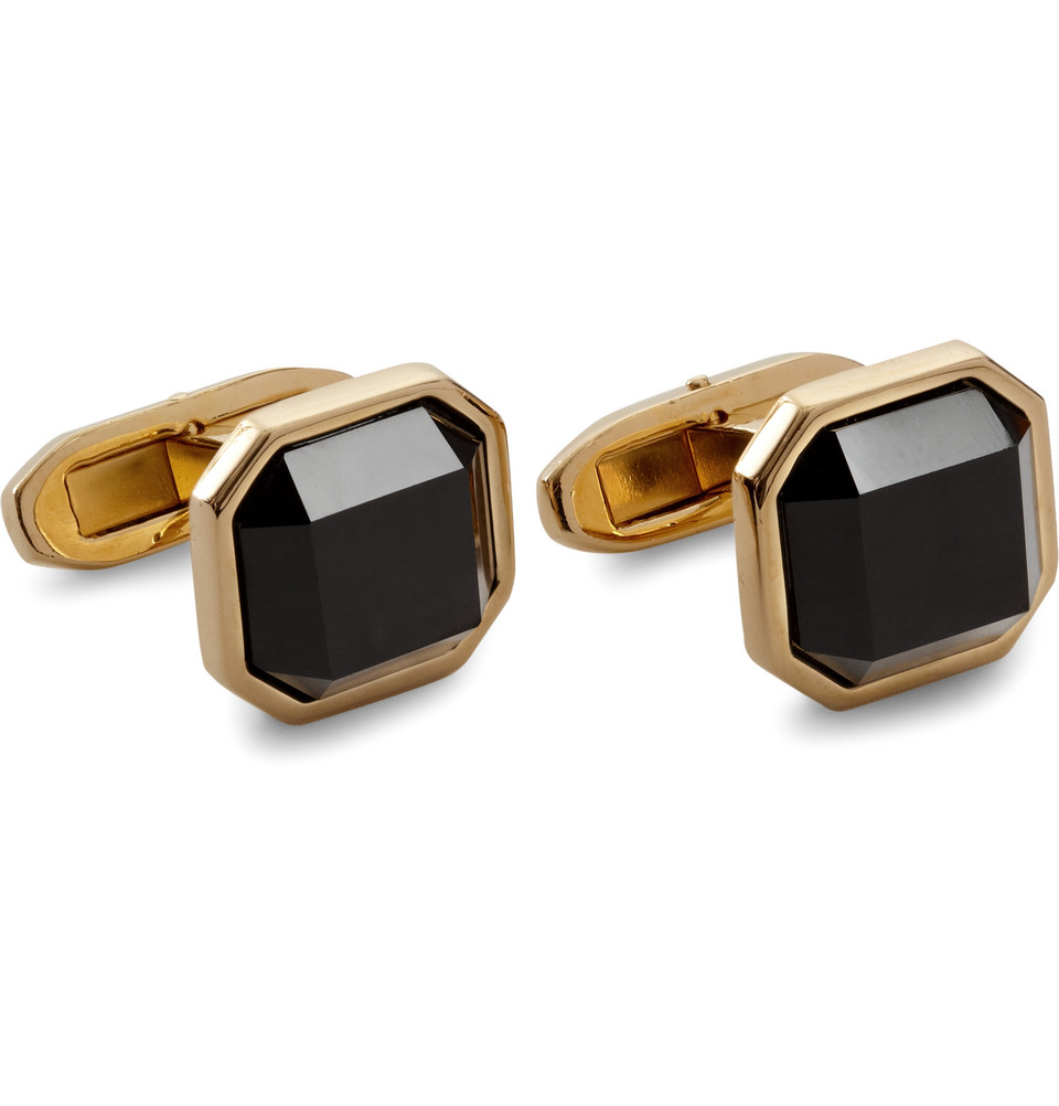 Dolce & Gabbana Gold-Plated Onyx Cufflinks