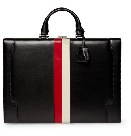 Gucci Striped Leather Briefcase
