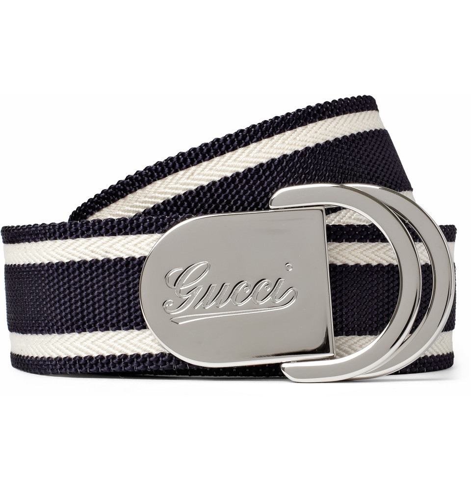 Gucci Men's Canvas And Leather Belt