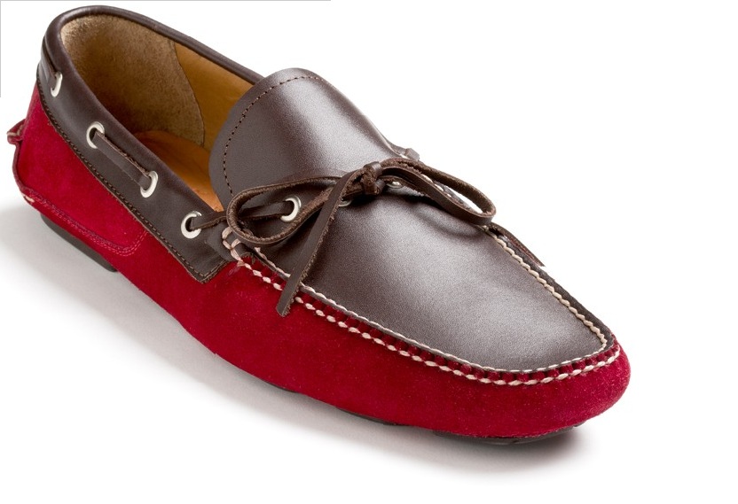 Peter Millar Capri Suede and Leather Driver in Pimento Shoe