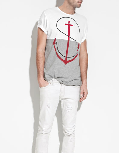 Zara Men's Navy T-Shirt