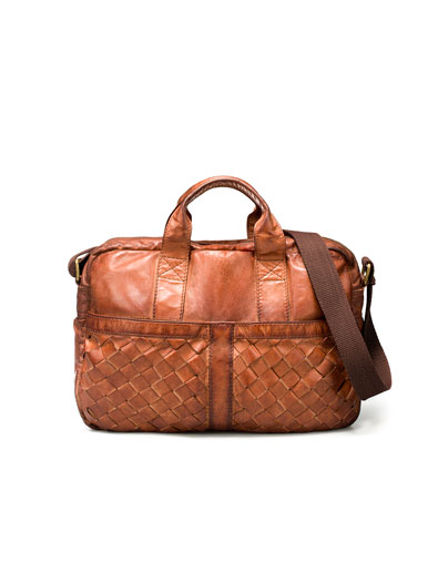 Zara Plaited Leather Briefcase