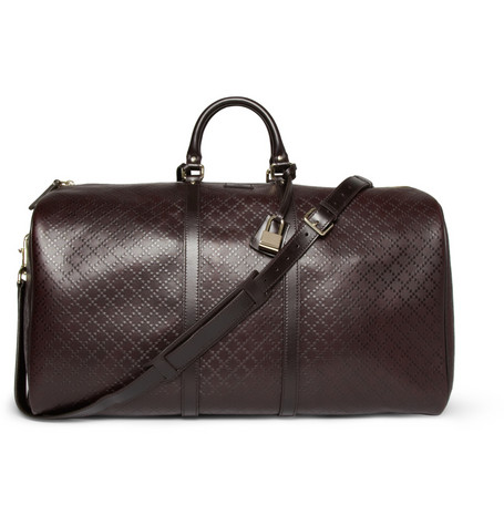 Gucci Textured-Leather Holdall Bag