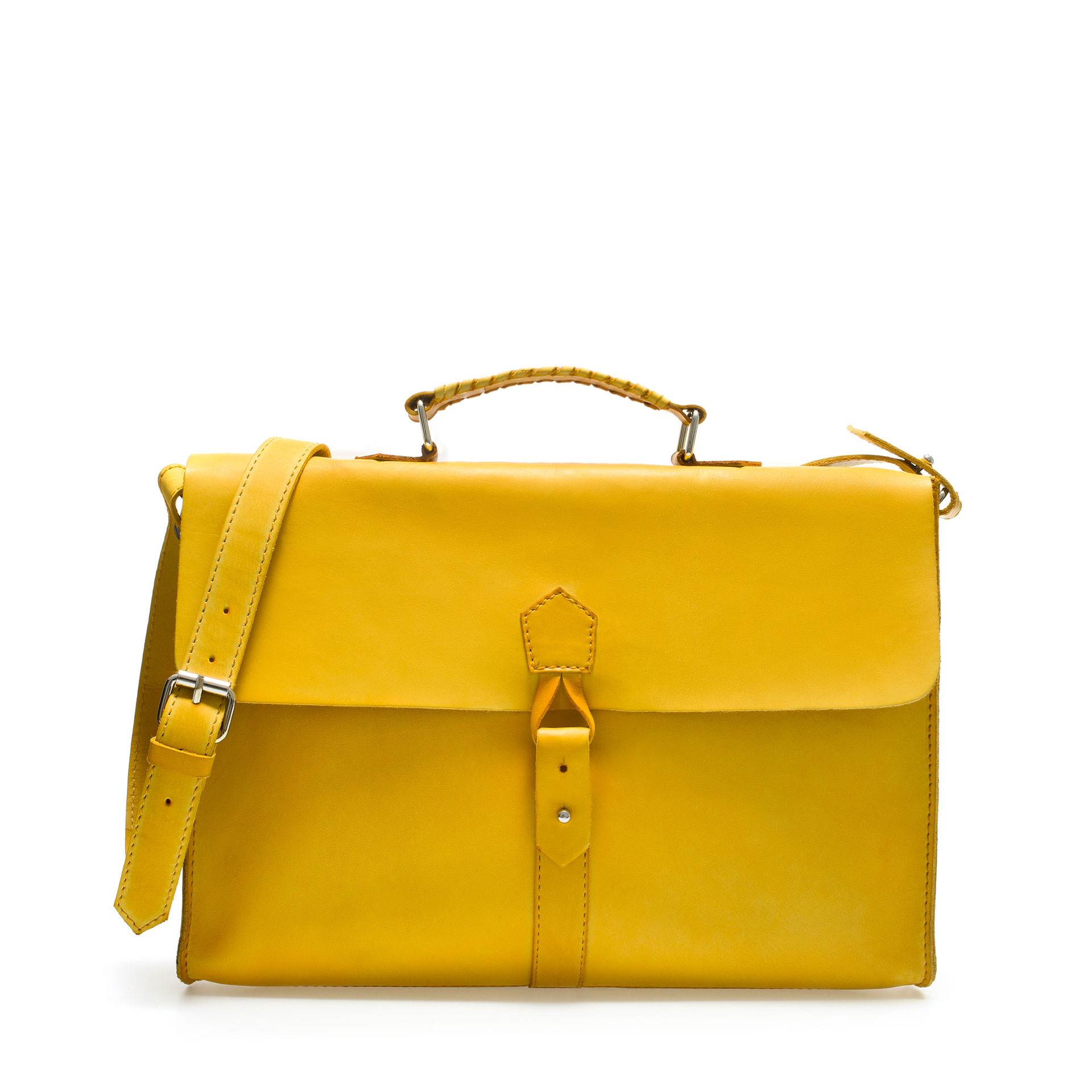 Zara Men's Soft Briefcase In Yellow