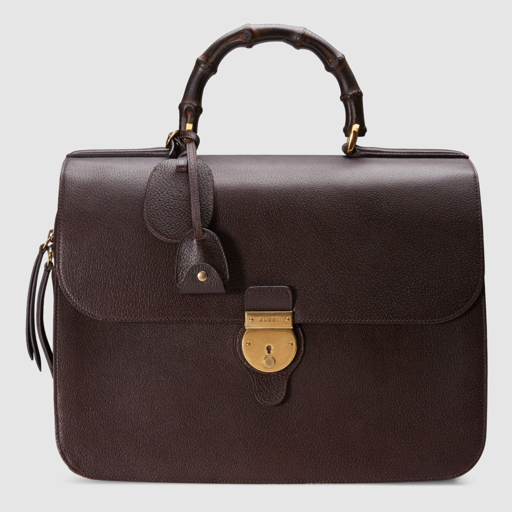 Men's Gucci Leather briefcase With Bamboo Handle - Flawless Crowns