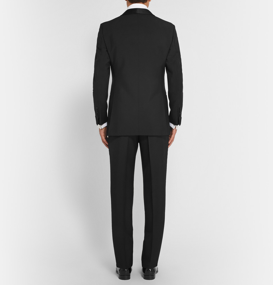 TOM FORD Black Slim-Fit Mohair One Button Tuxedo - Flawless Crowns