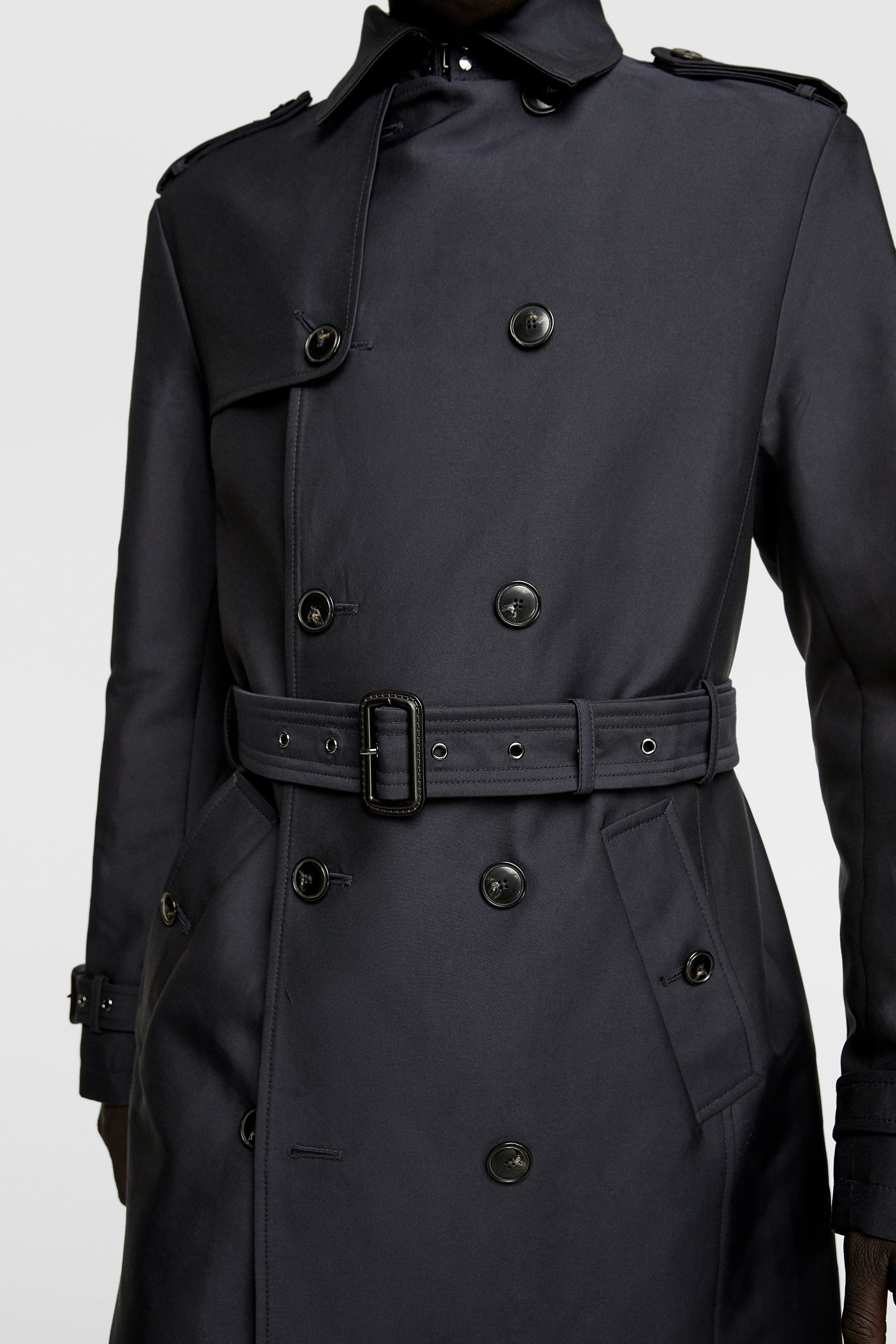 ZARA Satin Effect Textured Trench Coat - Flawless Crowns