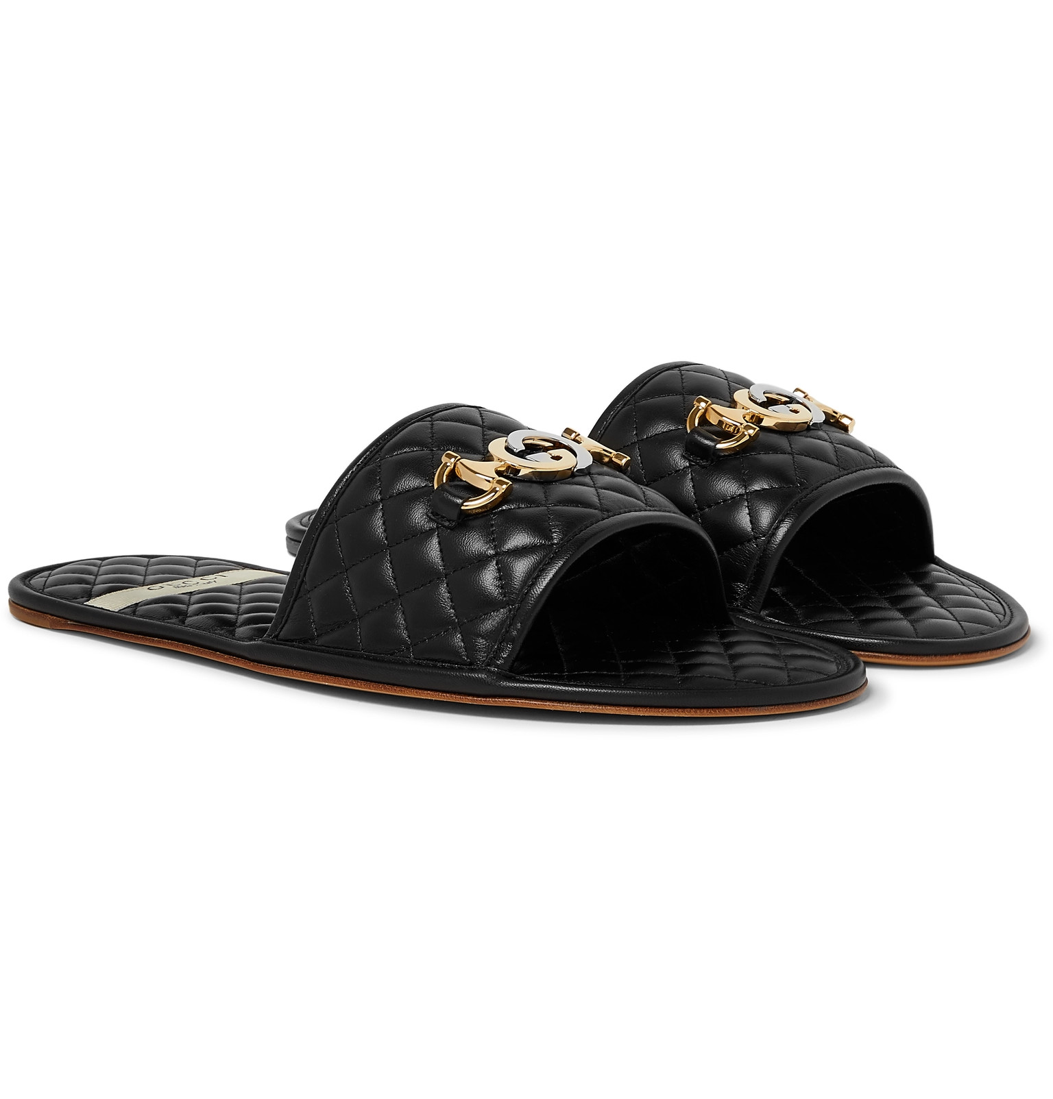 Gucci Quilted Leather Slides - Flawless Crowns