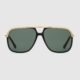 Gucci Rectangular Frame Metal Sunglasses