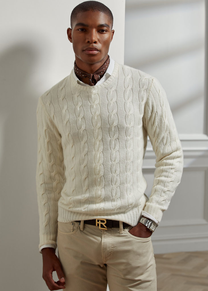 Purple Label Cable-Knit Cashmere Sweater