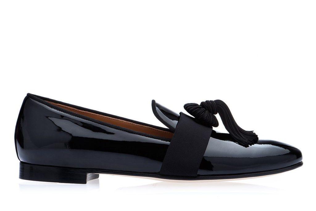 Super Glamourous Agadir Patent Black Slippers