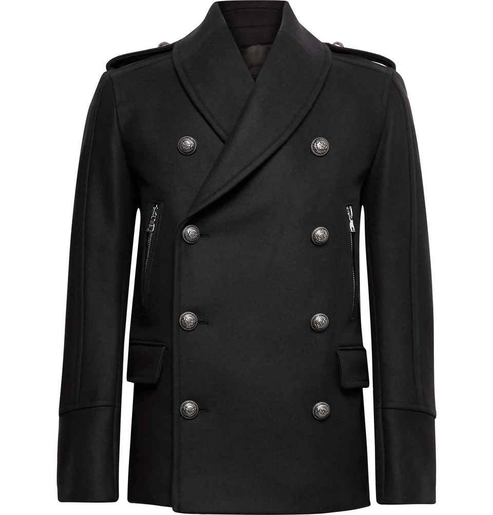 Balmain Double-Breasted Pea Coat - Flawless Crowns