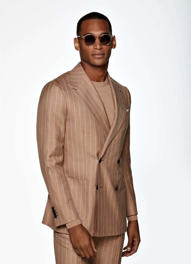 SuitSupply Mid Brown Stripe Havana Suit