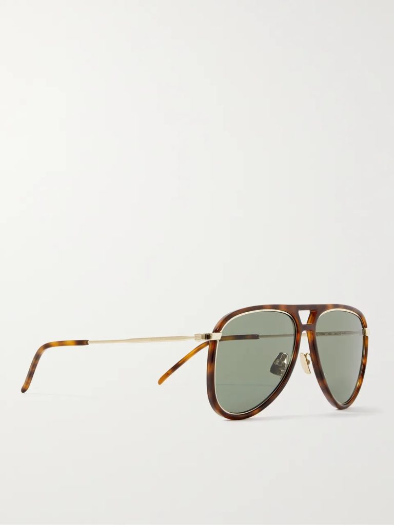 Saint Laurent Tortoiseshell Aviator Sunglasses