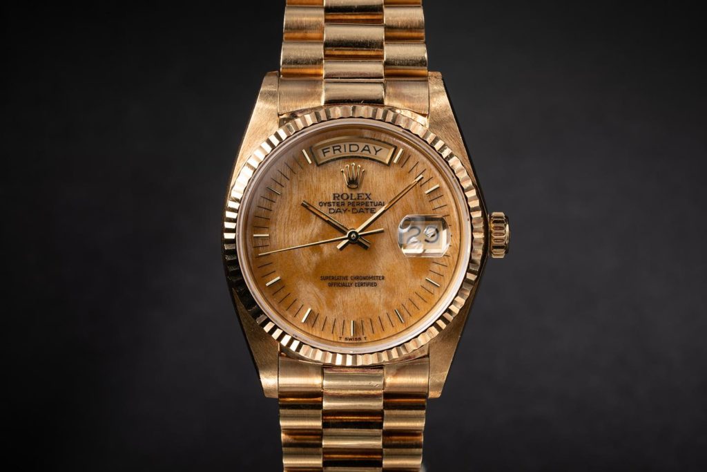 1982 Rolex Day-Date Burlwood Watch