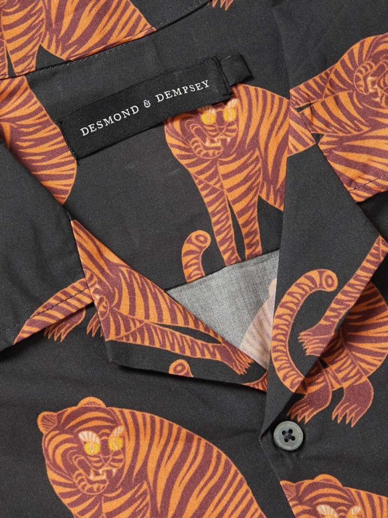 Desmond & Dempsey Sansindo Tiger Print Pajamas