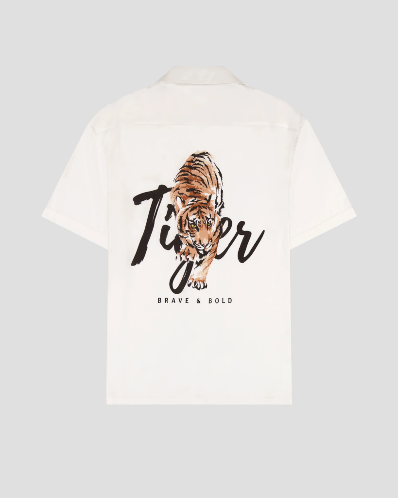 Southern Gents White Tiger Camp Collar Shirt