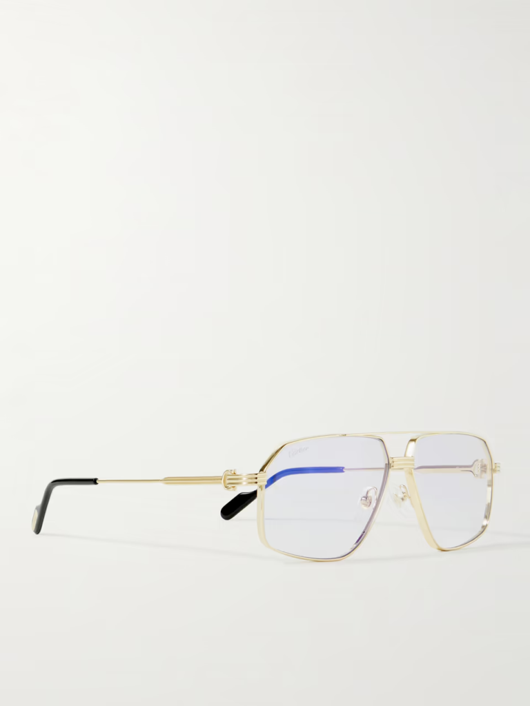 Cartier Gold Titanium Aviator Sunglasses