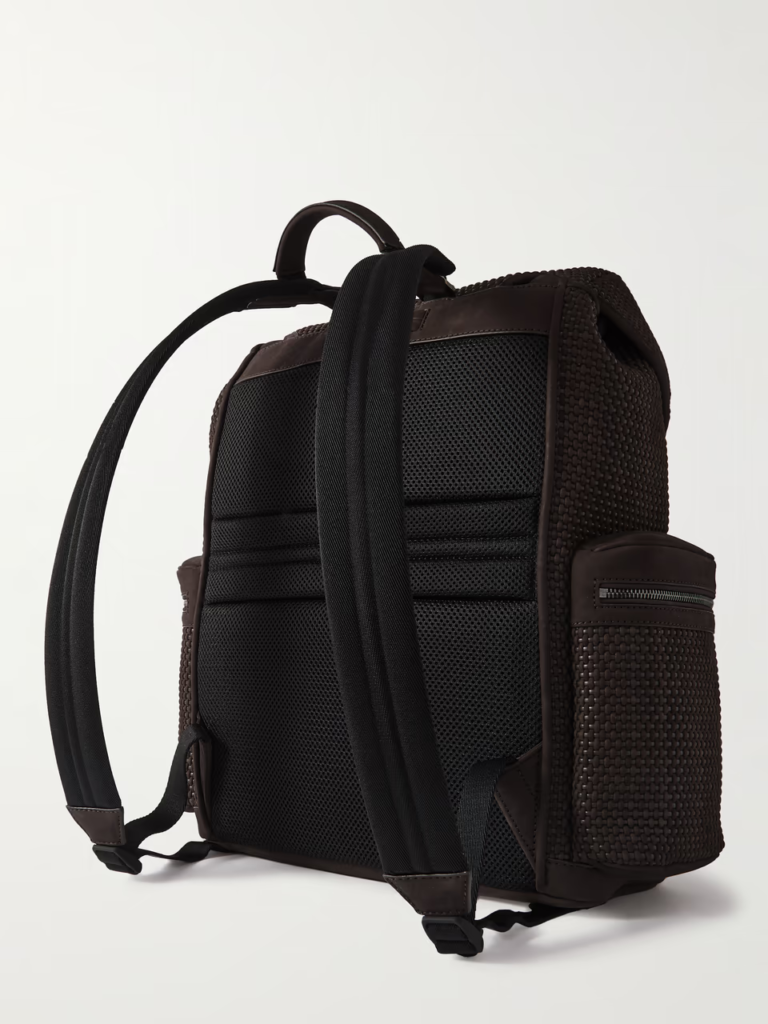 Zegna Braided Leather Backpack