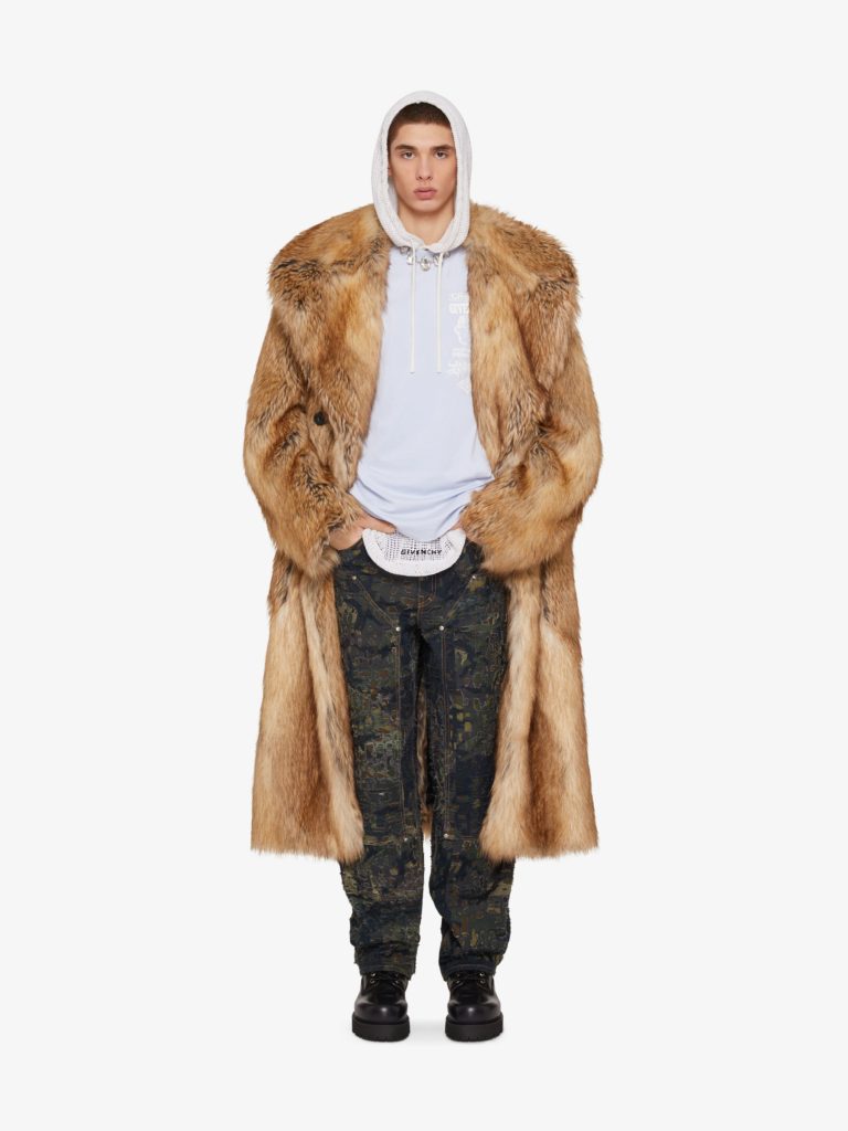 Givenchy Faux Fur Oversized Coat