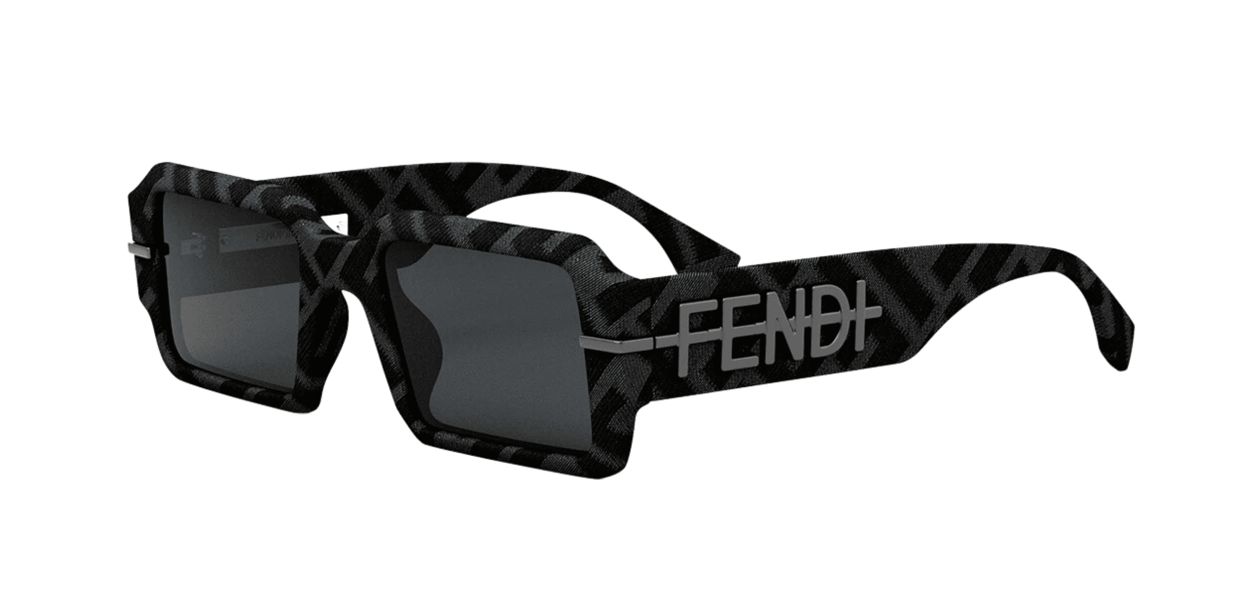 FF Diamonds Shiny Sunglasses Black Smoke - FENDI