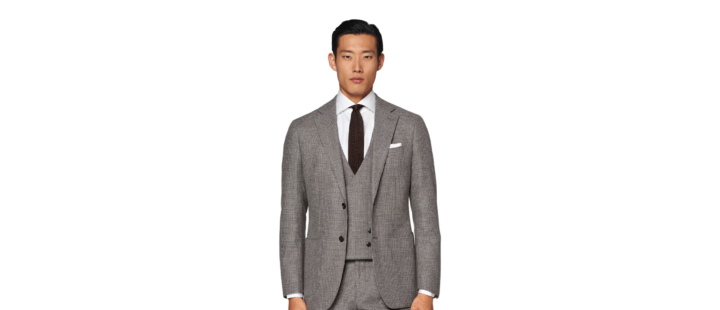 Suitsupply Taupe Houndstooth Havana Suit