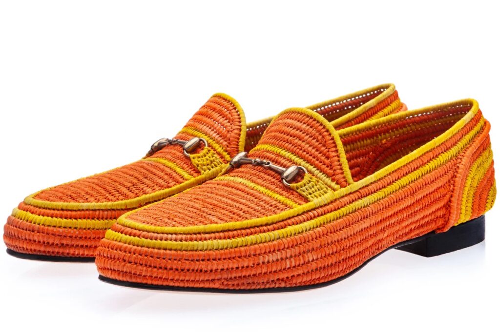 SUPERGLAMOUROUS Jadida Rafia Orange Loafers