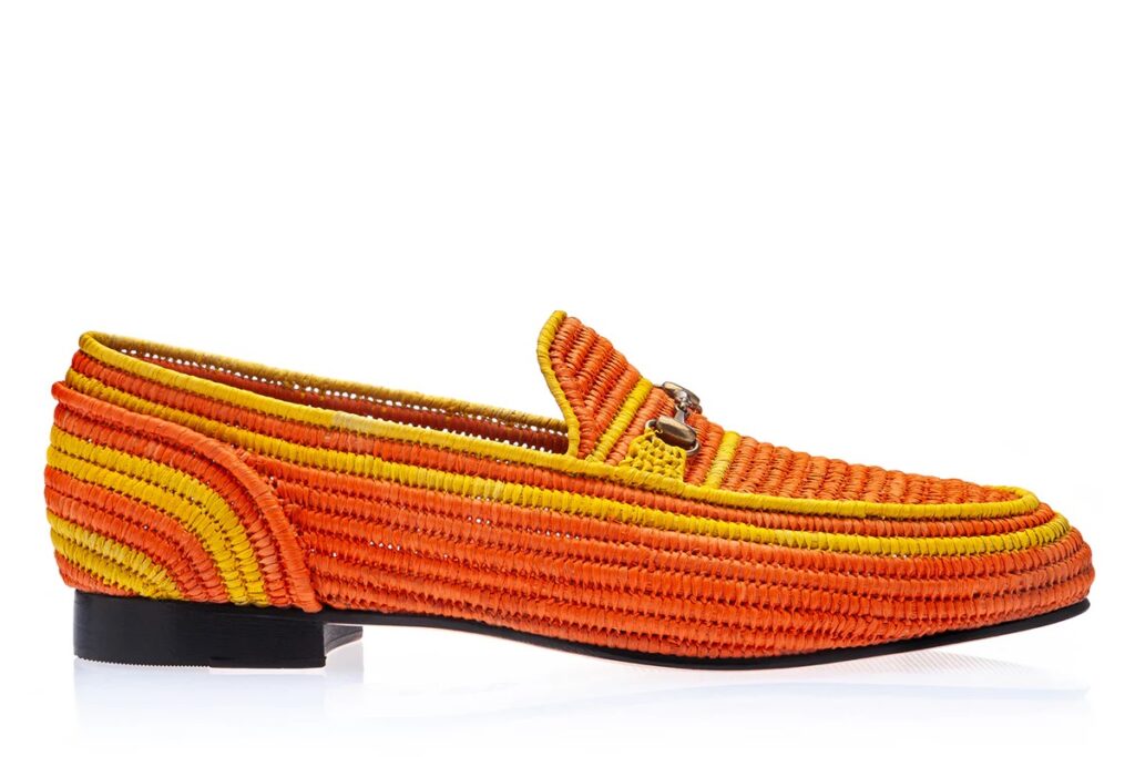 SUPERGLAMOUROUS Jadida Rafia Orange Loafers