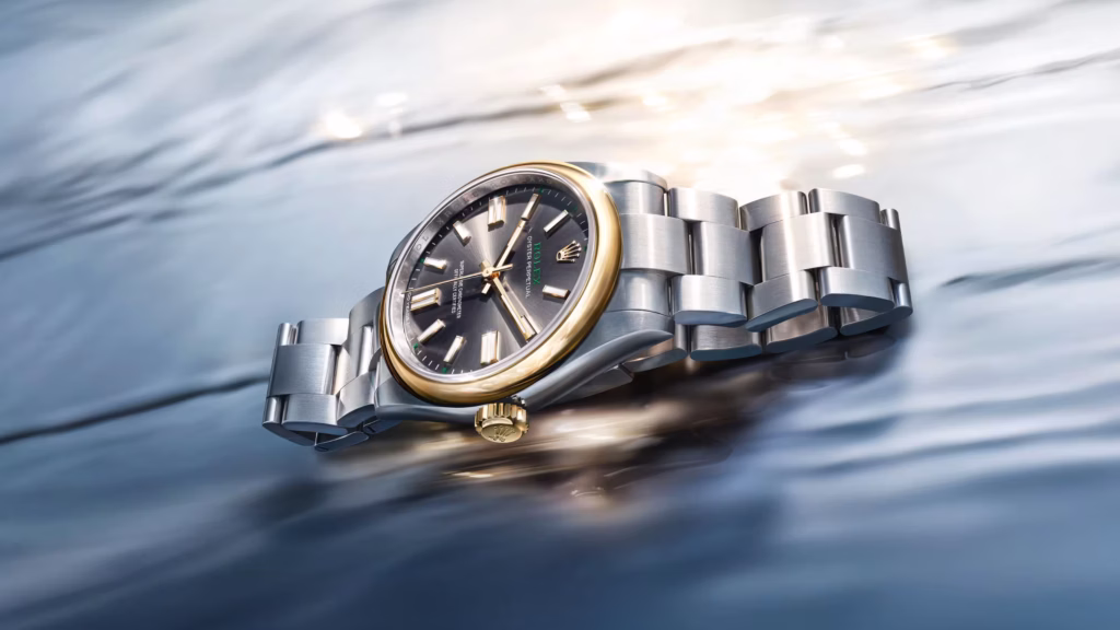 Rolex Oyster Perpetual 41 in yellow Rolesor with slate dial and 100 years anniversary details