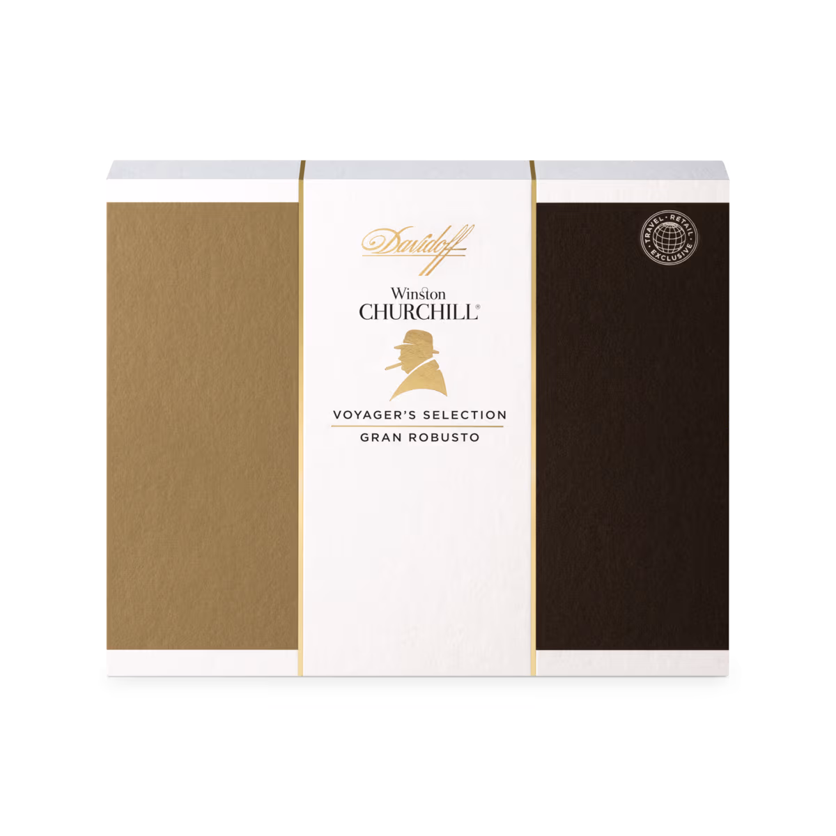 Davidoff Voyager’s Selection Winston Churchill box with cigars displayed