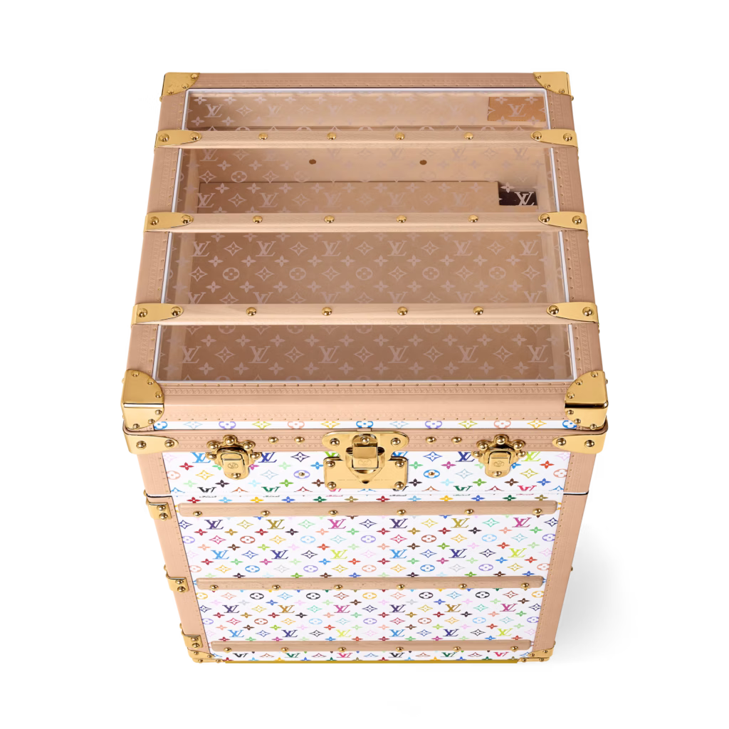 Louis Vuitton LV x TM Music Trunk in Monogram Multicolore with turntable and vinyl record storage
