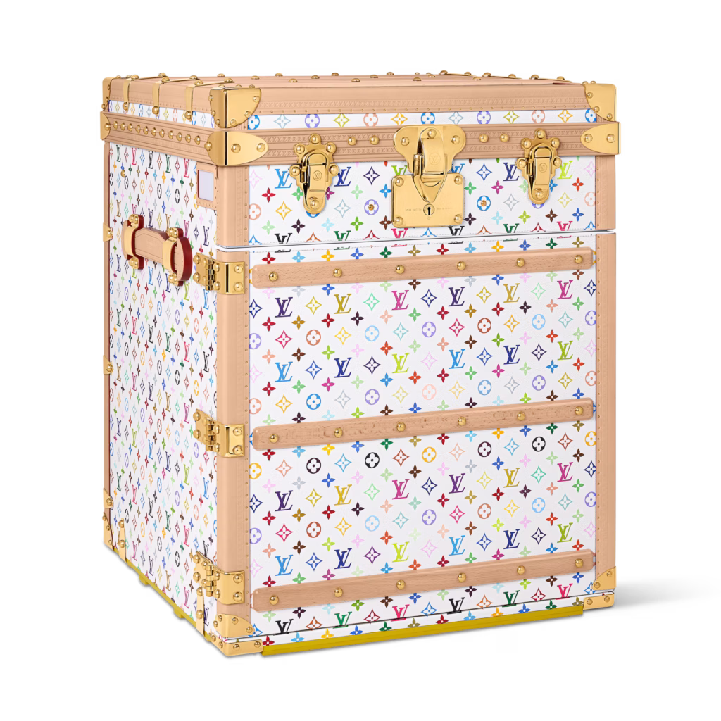Louis Vuitton LV x TM Music Trunk in Monogram Multicolore with turntable and vinyl record storage